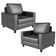 Kit 02 Poltronas Decorativa Para Sala De Estar Malta L02 Couríssimo Preto Brilho - Lyam Decor