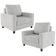 Kit 02 Poltronas Decorativas Para Sala De Estar E Recepção Malta L02 Linho Cinza - Lyam Decor