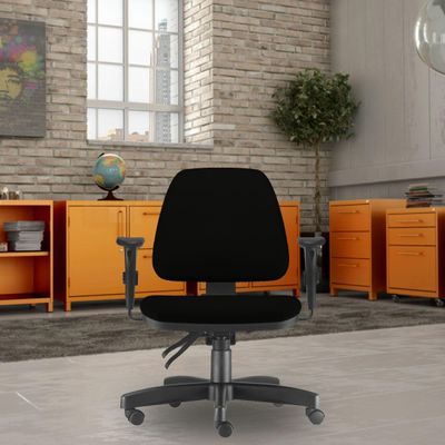 Cadeira de Escritório Giratória Executiva Ergonômica Sky L02 Couro Sintético Preto - Lyam Decor