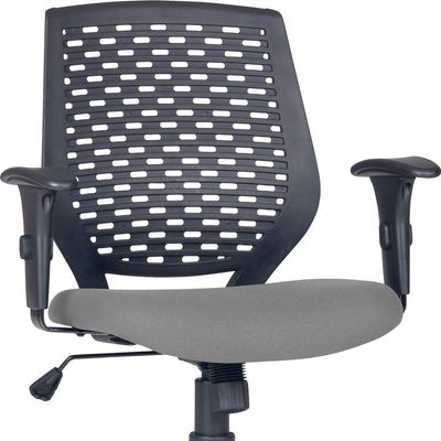 Cadeira de Escritório Giratória Executiva Ergonômica Tech L02 Corino Cinza - Lyam Decor