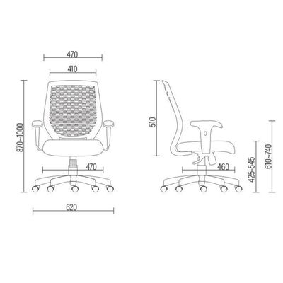Cadeira de Escritório Giratória Executiva Ergonômica Tech L02 Corino Cinza - Lyam Decor