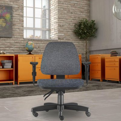 Cadeira de Escritório Giratória Executiva Ergonômica Sky L02 Linho Chumbo - Lyam Decor