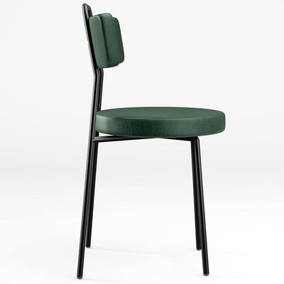 Cadeira Decorativa Estofada Para Sala De Jantar Barcelona F01 Couríssimo Verde Musgo - Lyam Decor