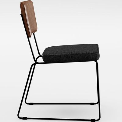 Cadeira Decorativa Estofada Sala De Jantar Allana L02 Couríssimo Marrom Linho Chumbo - Lyam Decor