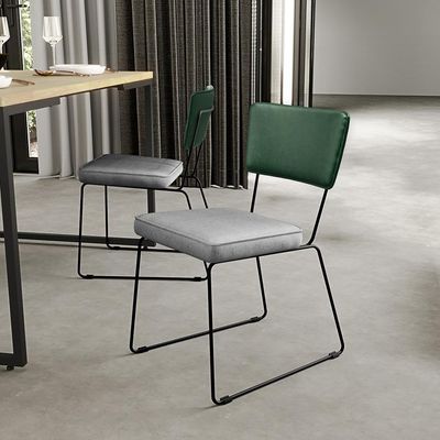 Cadeira Decorativa Estofada Sala Jantar Allana L02 Facto Verde Musgo Linho Cinza - Lyam Decor