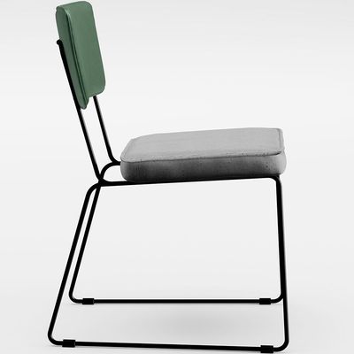 Cadeira Decorativa Estofada Sala Jantar Allana L02 Facto Verde Musgo Linho Cinza - Lyam Decor