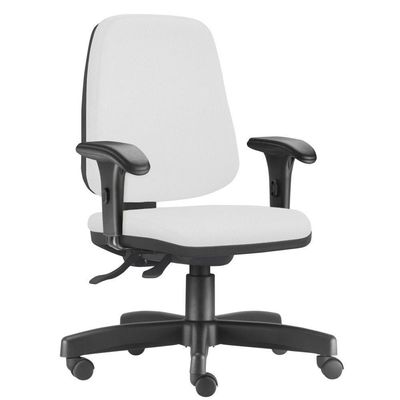 Cadeira Giratória Job L02 Diretor Executiva Couro Sintético Branco - Lyam Decor