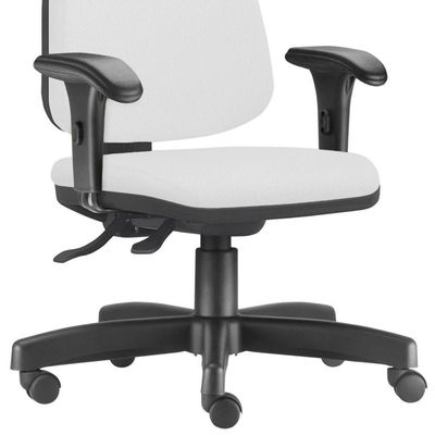 Cadeira Giratória Job L02 Diretor Executiva Couro Sintético Branco - Lyam Decor