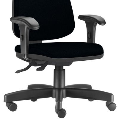 Cadeira Giratória Job L02 Diretor Executiva Couro Sintético Preto - Lyam Decor