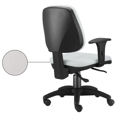 Cadeira Giratória Job L02 Executiva Ergonômica Escritório Couro Sintético Branco - Lyam Decor