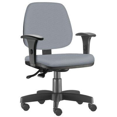 Cadeira Giratória Job L02 Executiva Ergonômica Escritório Couro Sintético Cinza - Lyam Decor