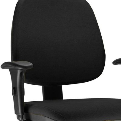 Cadeira Giratória Job L02 Executiva Ergonômica Escritório Tecido Crepe Preto - Lyam Decor