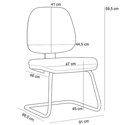 Cadeira Para Escritório Job L02 Fixa Couro Sintético Branco - Lyam Decor