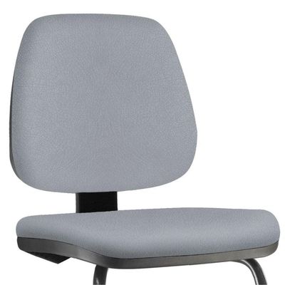 Cadeira Para Escritório Job L02 Fixa Couro Sintético Cinza - Lyam Decor