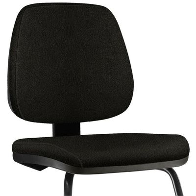 Cadeira Para Escritório Job L02 Fixa Couro Sintético Preto - Lyam Decor