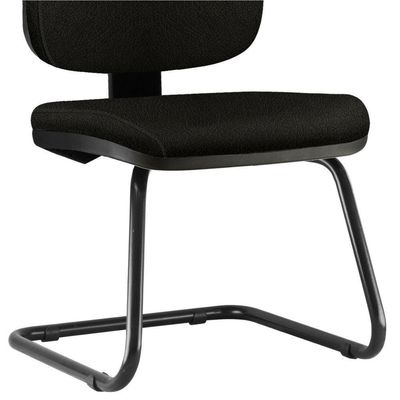 Cadeira Para Escritório Job L02 Fixa Couro Sintético Preto - Lyam Decor