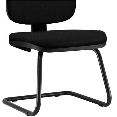 Cadeira Para Escritório Job L02 Fixa Crepe Preto - Lyam Decor