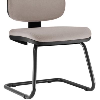 Cadeira Para Escritório Job L02 Fixa Linho Bege - Lyam Decor