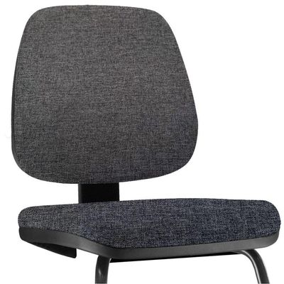 Cadeira Para Escritório Job L02 Fixa Linho Chumbo - Lyam Decor