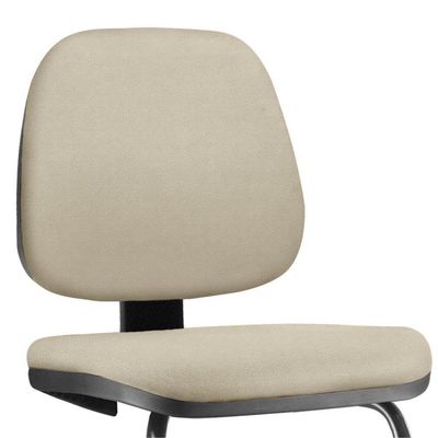 Cadeira Para Escritório Job L02 Fixa Suede Bege - Lyam Decor