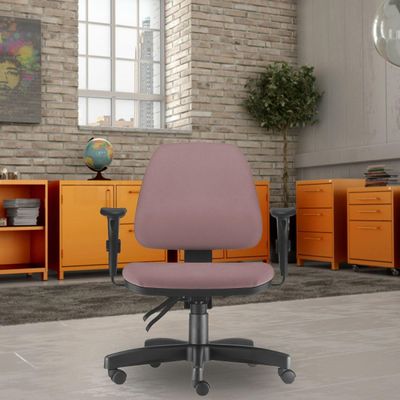 Kit 02 Cadeiras de Escritório Giratória Executiva Ergonômica Sky L02 Suede Rosê - Lyam Decor