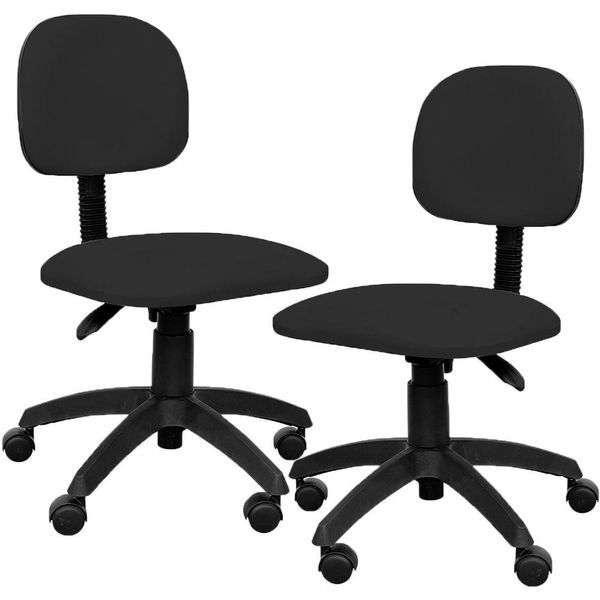 Kit 02 Cadeiras de Escritório Giratória Executiva Ergonômica Economy M02 Corano Preto - Lyam Decor