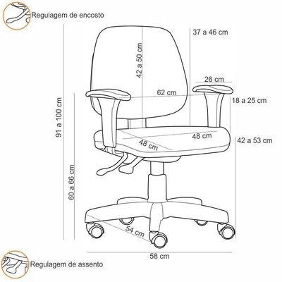 Kit 02 Cadeiras de Escritório Giratória Executiva Ergonômica Job L02 Linho Cinza Escuro - Lyam Decor