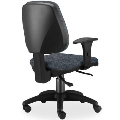 Kit 02 Cadeiras de Escritório Giratória Executiva Ergonômica Job L02 Linho Chumbo - Lyam Decor