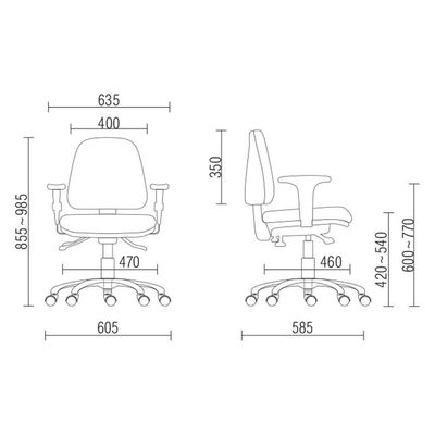 Kit 02 Cadeiras de Escritório Giratória Executiva Ergonômica Sky L02 Crepe Cinza - Lyam Decor