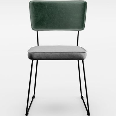 Kit 02 Cadeiras Decorativas Sala Jantar Allana L02 Facto Verde Musgo Linho Cinza - Lyam Decor