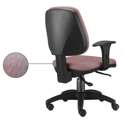 Kit 02 Cadeiras Giratória Job L02 Executiva Ergonômica Escritório Suede Rosê - Lyam Decor