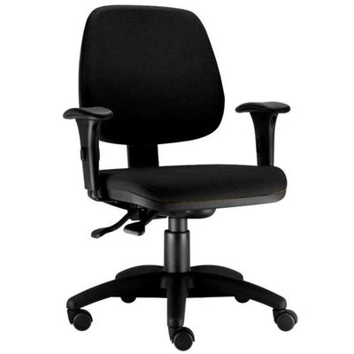 Kit 02 Cadeiras Giratória Job L02 Executiva Ergonomica Crepe Preto - Lyam Decor