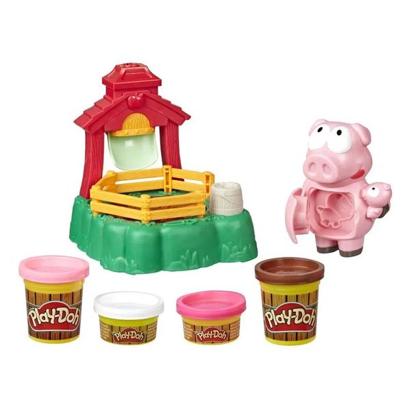 Conjunto Massa de Modelar Play-Doh Fazendinha da Mamãe Leitoa e Seus Porquinhos Brincalhões Play-Doh