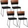 Kit 04 Cadeiras Decorativas Base De Aço Allana L02 Faixa Couríssimo Camel Linho Chumbo - Lyam Decor