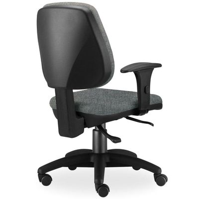 Kit 04 Cadeiras de Escritório Giratória Executiva Ergonômica Job L02 Linho Cinza Escuro - Lyam Decor
