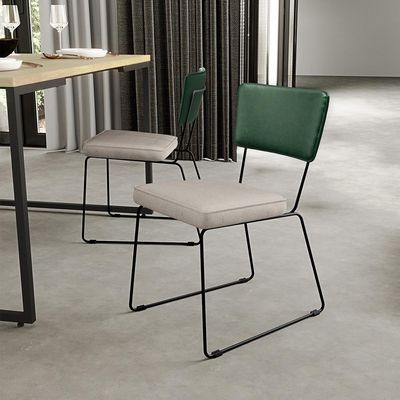 Kit 06 Cadeiras Decorativas Estofada Sala Jantar Allana L02 Facto Verde Musgo Linho Cru - Lyam Decor