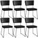 Kit 06 Cadeiras Decorativas Sala Jantar Allana L02 Couríssimo Preto Linho Chumbo - Lyam Decor