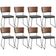 Kit 08 Cadeiras Decorativas Sala Jantar Allana L02 Couríssimo Marrom Linho Cinza Escuro - Lyam Decor