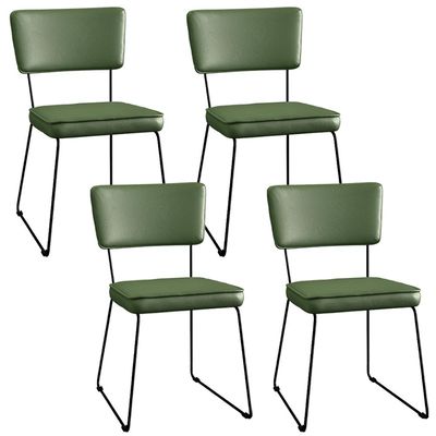 Kit 4 Cadeiras Decorativa Estofada Sala De Jantar Base Aço Allana L02 Facto Verde Musgo - Lyam Decor
