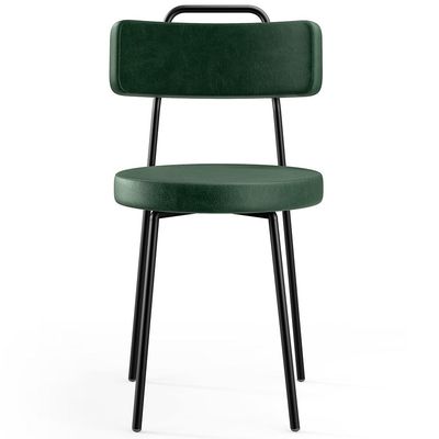 Kit 08 Cadeiras Decorativas Para Sala De Jantar Barcelona F01 Couríssimo Verde Musgo - Lyam Decor