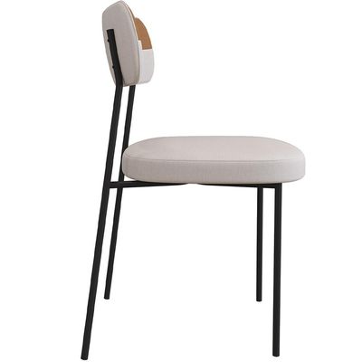 Kit 4 Cadeira Decorativa Estofada Sala Jantar Melina F01 Linho Bege Couríssimo Caramelo - Lyam Decor