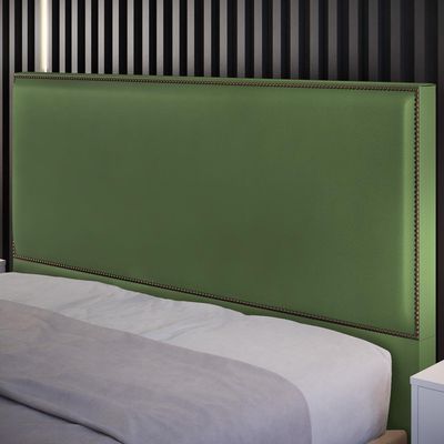 Cabeceira Cama Box Casal Com Tachas 140 cm Vicenza L02 Facto Verde Musgo - Lyam Decor