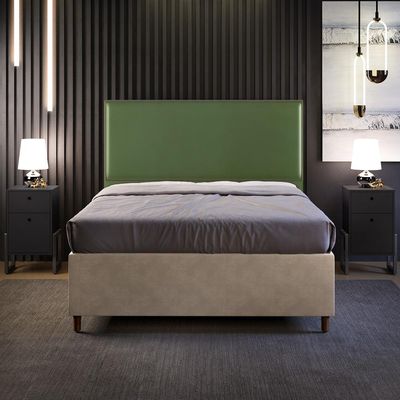 Cabeceira Cama Box Casal Com Tachas 140 cm Vicenza L02 Facto Verde Musgo - Lyam Decor