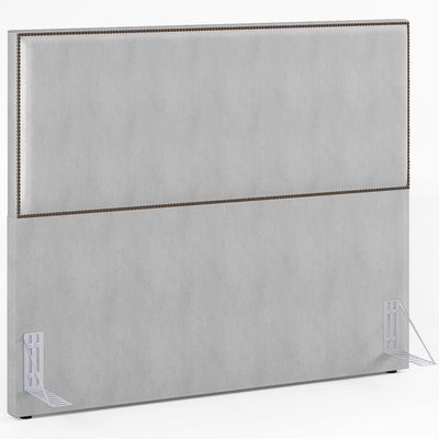 Cabeceira Cama Box Casal Com Tachas 140 cm Vicenza L02 Linho Cinza - Lyam Decor