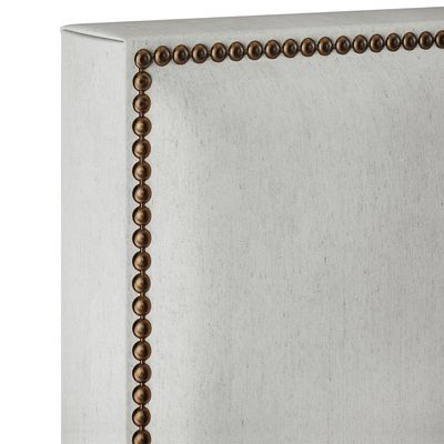 Cabeceira Cama Box Casal Com Tachas 140 cm Vicenza L02 Linho Cinza - Lyam Decor