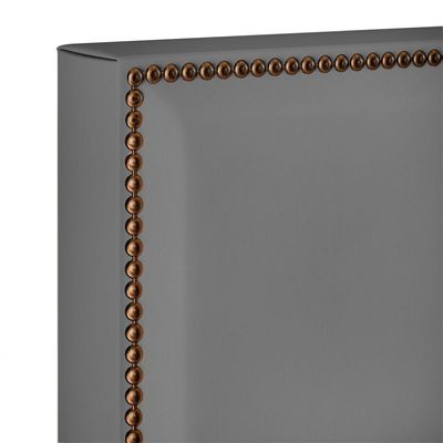Cabeceira Cama Box Casal Com Tachas 140 cm Vicenza L02 Suede Cinza - Lyam Decor