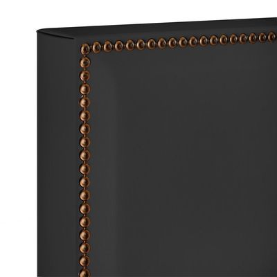 Cabeceira Cama Box Casal Com Tachas 140 cm Vicenza L02 Suede Preto - Lyam Decor