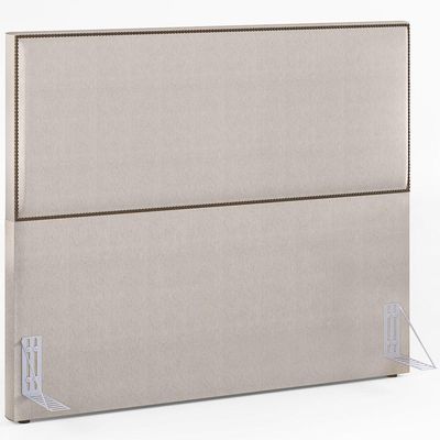 Cabeceira Cama Box Casal Com Tachas 160 cm Vicenza L02 Linho Cru - Lyam Decor