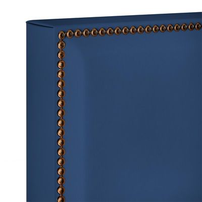 Cabeceira Cama Box Casal Com Tachas 140 cm Vicenza L02 Suede Azul Marinho - Lyam Decor