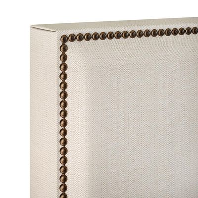 Cabeceira Cama Box Casal Com Tachas 160 cm Vicenza L02 Linho Champagne - Lyam Decor